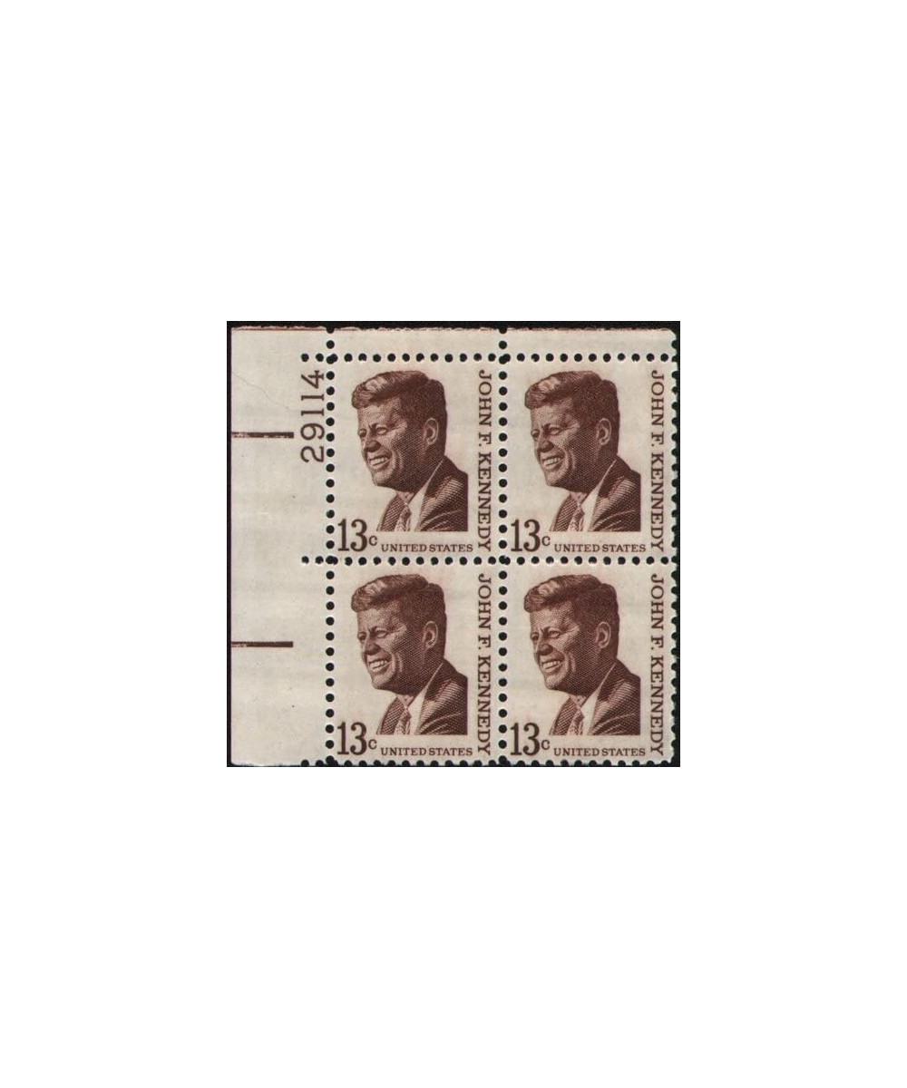 JFK ~ JOHN F. KENNEDY 1287 Plate Block of 4 x 13¢ US Postage Stamps $15.77 Collectible Postage Stamps