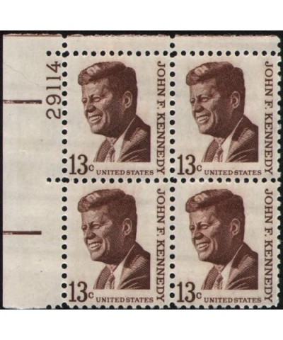 JFK ~ JOHN F. KENNEDY 1287 Plate Block of 4 x 13¢ US Postage Stamps $15.77 Collectible Postage Stamps