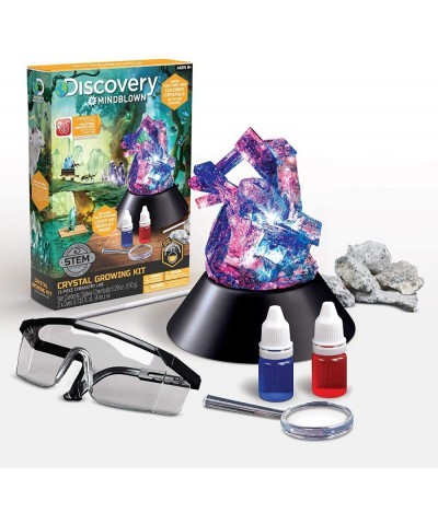 Discovery MINDBLOWN 14-Piece Lab Crystal Growing Kit Grow Spiky Colored Crystals Includes Mold Shapes and LED Light Display S...