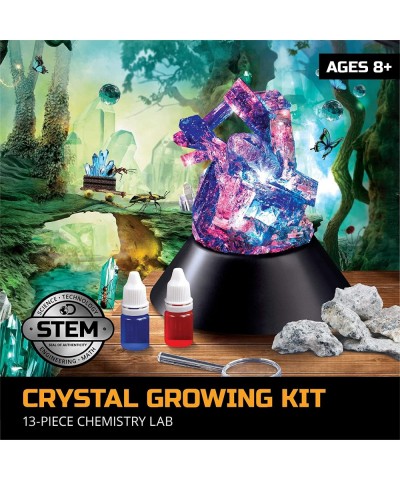 Discovery MINDBLOWN 14-Piece Lab Crystal Growing Kit Grow Spiky Colored Crystals Includes Mold Shapes and LED Light Display S...