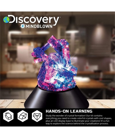 Discovery MINDBLOWN 14-Piece Lab Crystal Growing Kit Grow Spiky Colored Crystals Includes Mold Shapes and LED Light Display S...