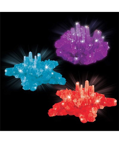 Discovery MINDBLOWN 14-Piece Lab Crystal Growing Kit Grow Spiky Colored Crystals Includes Mold Shapes and LED Light Display S...