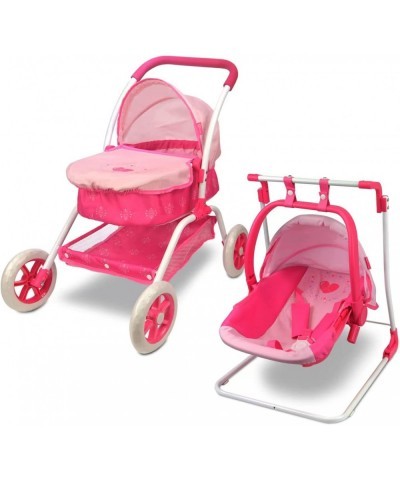 Baby Doll Stroller and Doll Swings for 15 inches Dolls | 8 in 1 | Doll Pram/ Carrier/ Stroller with Removable Bassinet & Bed ...