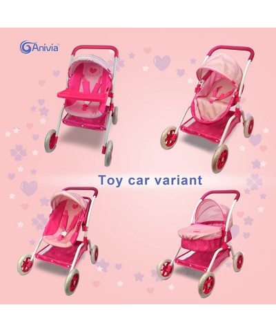 Baby Doll Stroller and Doll Swings for 15 inches Dolls | 8 in 1 | Doll Pram/ Carrier/ Stroller with Removable Bassinet & Bed ...