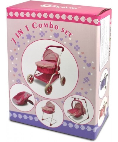 Baby Doll Stroller and Doll Swings for 15 inches Dolls | 8 in 1 | Doll Pram/ Carrier/ Stroller with Removable Bassinet & Bed ...