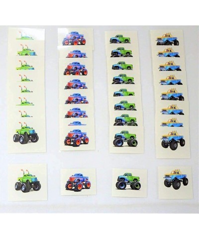 Party Favors for 12 Monster Trucks Flags Tattoos Rubber Bracelets Birthday Button Bundle $66.65 Kids' Party Favor Sets