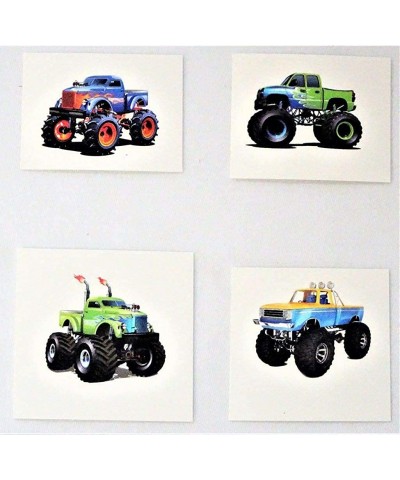 Party Favors for 12 Monster Trucks Flags Tattoos Rubber Bracelets Birthday Button Bundle $66.65 Kids' Party Favor Sets