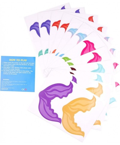 Mermaid Party Supplies Pin The Tail on The Mermaid Party Game with 24Pcs Tail Stickers for Mermaid Party Favors Kids Birthday...