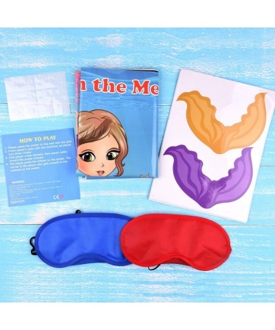 Mermaid Party Supplies Pin The Tail on The Mermaid Party Game with 24Pcs Tail Stickers for Mermaid Party Favors Kids Birthday...