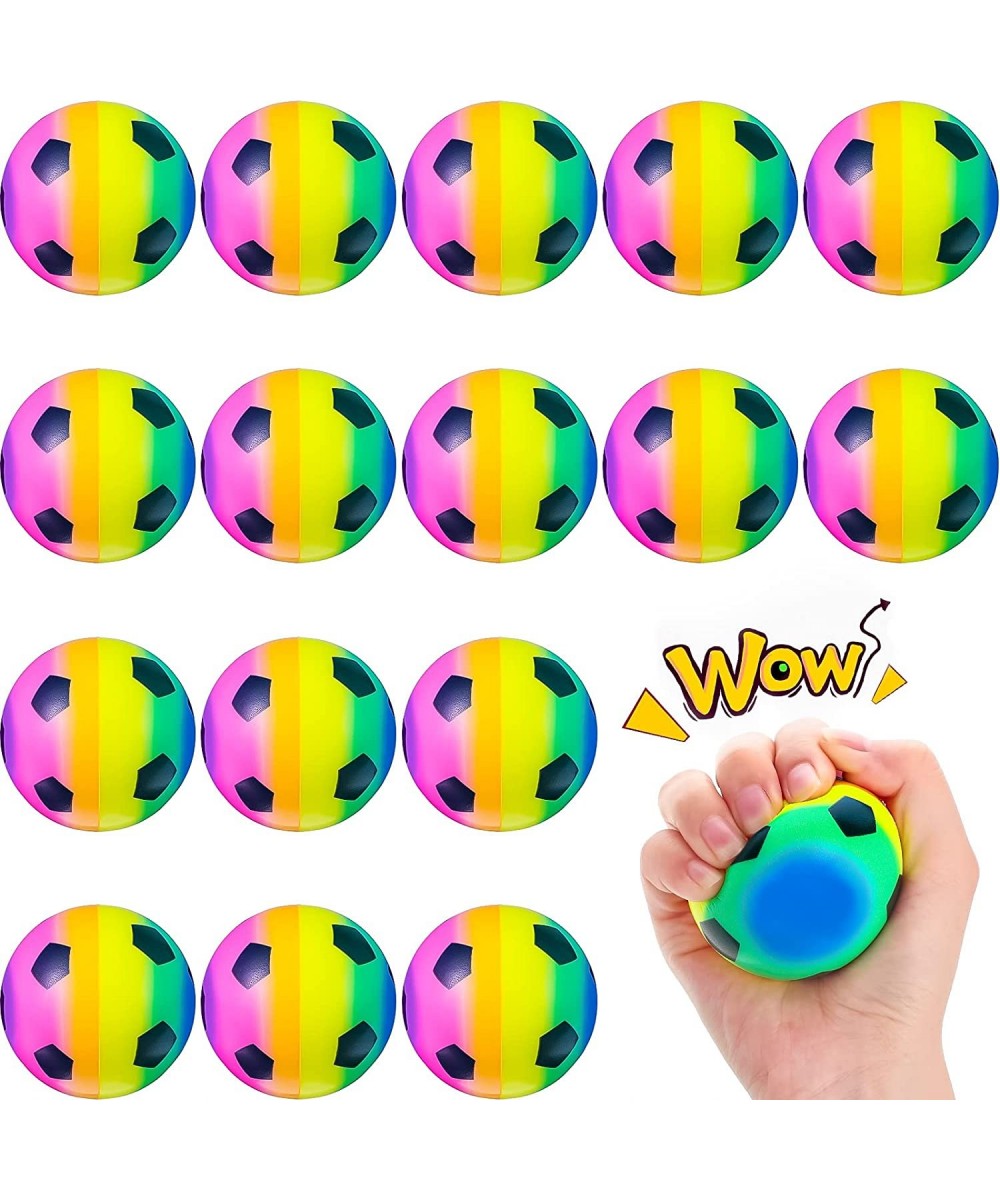 20 Pack Mini Sports Stress Balls Stress Relief Rainbow Soccer Balls 2.5 Inches Foam Soccer Ball Fun Soccer Party Favors for F...