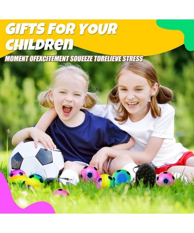 20 Pack Mini Sports Stress Balls Stress Relief Rainbow Soccer Balls 2.5 Inches Foam Soccer Ball Fun Soccer Party Favors for F...