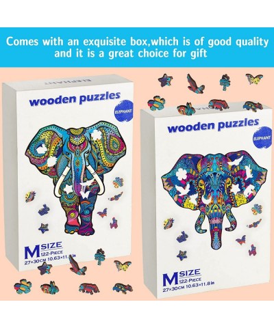 Elephant Wooden Puzzles Wooden Animal Shape Jigsaw Puzzles Colorful Elephant Funny Animal Puzzles Animal Shaped Wooden Craft ...