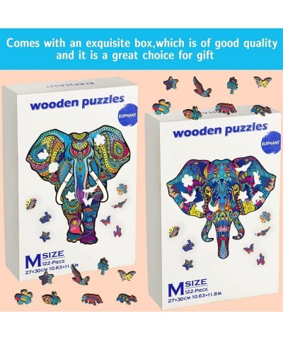 Elephant Wooden Puzzles Wooden Animal Shape Jigsaw Puzzles Colorful Elephant Funny Animal Puzzles Animal Shaped Wooden Craft ...