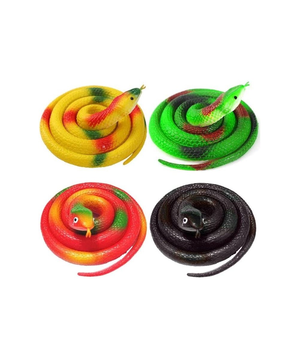 Rubber Snakes to Keep Birds Away 4 Pieces 27.5 Inch Realistic Rubber Snakes Plastic Fake Snakes Toy Snake for Garden Props to...