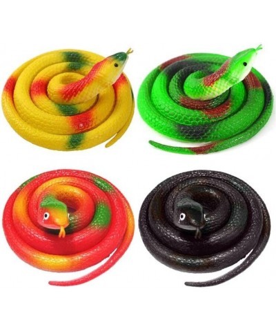 Rubber Snakes to Keep Birds Away 4 Pieces 27.5 Inch Realistic Rubber Snakes Plastic Fake Snakes Toy Snake for Garden Props to...