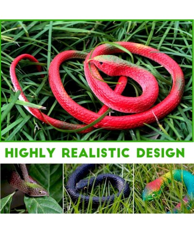 Rubber Snakes to Keep Birds Away 4 Pieces 27.5 Inch Realistic Rubber Snakes Plastic Fake Snakes Toy Snake for Garden Props to...