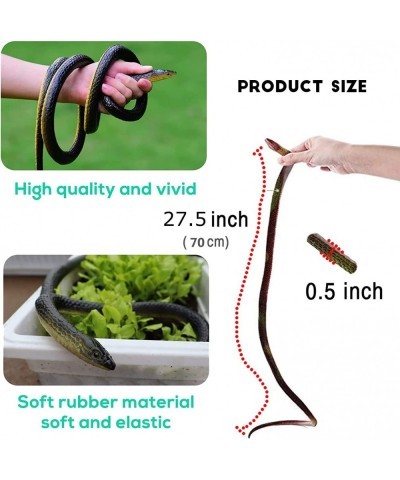 Rubber Snakes to Keep Birds Away 4 Pieces 27.5 Inch Realistic Rubber Snakes Plastic Fake Snakes Toy Snake for Garden Props to...