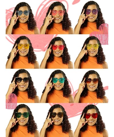 12-Pack Heart Sunglasses for Women – Sturdy Heart Shaped Sunglasses for Pride & Bachelorette Party Favors – UV400 Rainbow Sun...