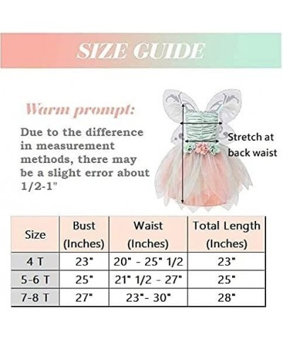 Fairy Costume Dress for Girls Green Princess Flower Girl Dress Tutu Dress with Headband and Wings $47.96 Kids' Costumes