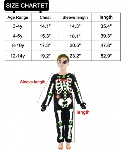 Halloween Skeleton Costumes Kids Glow in The Dark Funny Costume for Cosplay Party Carnival Unisex Boys Girls 10-12T $23.58 Ki...