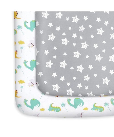 Pack and Play Sheets 2 Pack Mini Crib Sheets Stretchy Pack n Play Playard Fitted Sheet Compatible with Graco Pack n Play Soft...