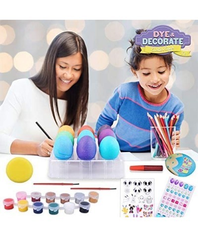 47Pcs Easter Egg Dye Kit Easter Egg Decorating Kit with Painting Crafts Kits Stickers for Kids Boys Girls Easter Creativity A...