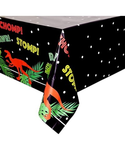 T-Rex Themed Plastic Tablecloth for Dinosaur Birthday Party (Black 54 x 108 in 3 Pack) $15.60 Kids' Party Tablecovers