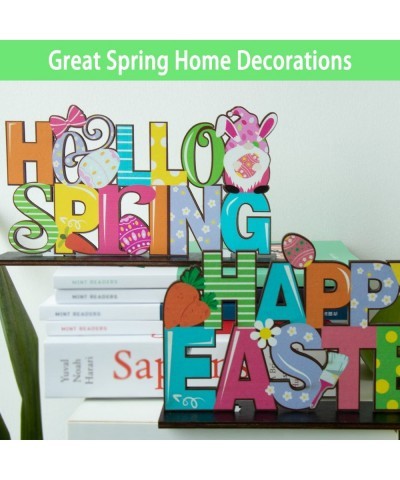 3 Pack Easter Wooden Centerpiece Table Decorations Spring Table Decor Signs Tabletopper Centerpiece Signs for Easter Home Off...