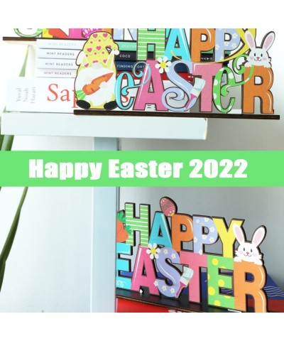 3 Pack Easter Wooden Centerpiece Table Decorations Spring Table Decor Signs Tabletopper Centerpiece Signs for Easter Home Off...