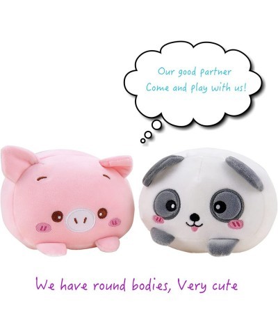 2 Pcs Stuffed Animal Set with Panda and Pig 8 inch Kawaii Plushies Animals Cylindrical Decorative Pillows Cute Pillows Gift S...