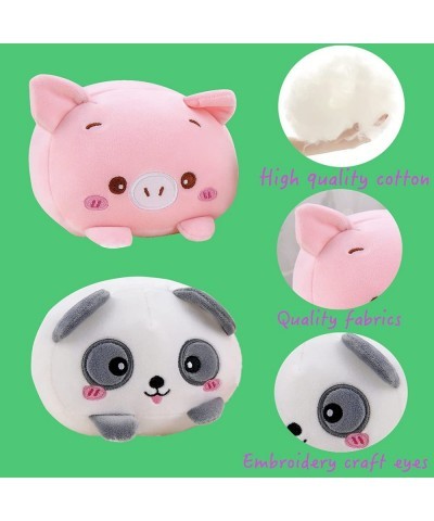 2 Pcs Stuffed Animal Set with Panda and Pig 8 inch Kawaii Plushies Animals Cylindrical Decorative Pillows Cute Pillows Gift S...