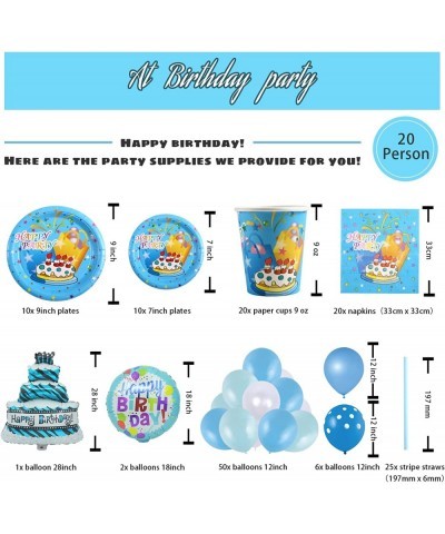 Gender Reveal Decorations Birthday Party Supplies 144Pcs Include 59Balloon 20kids' Party Plates 20cups 20Napkins and 25Straws...