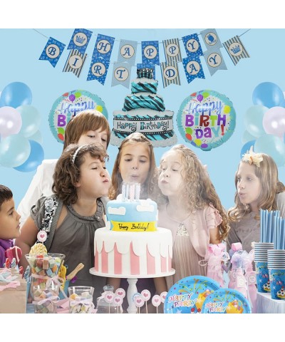 Gender Reveal Decorations Birthday Party Supplies 144Pcs Include 59Balloon 20kids' Party Plates 20cups 20Napkins and 25Straws...