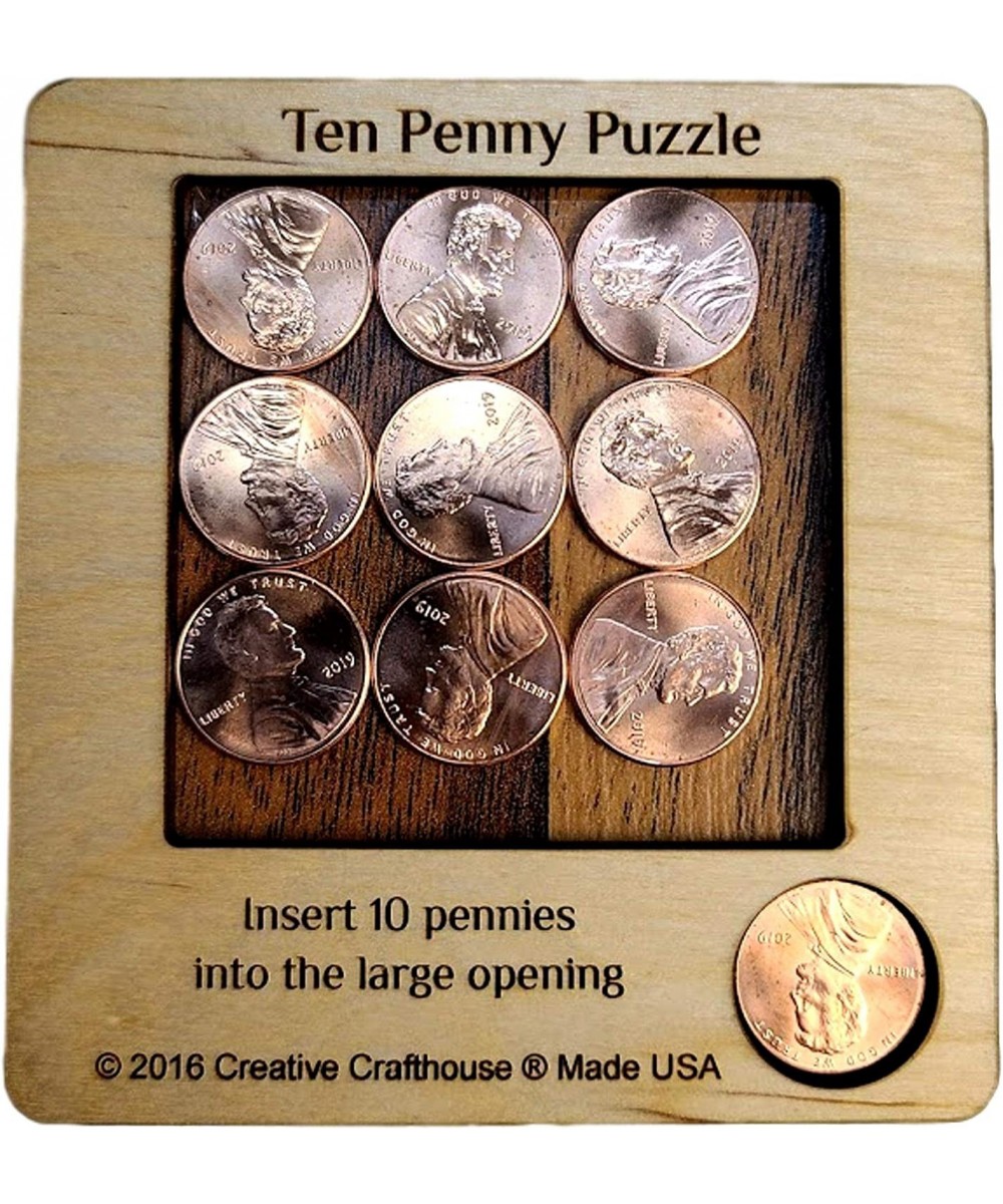 10 Penny Puzzle - A Circle Packing Problem - Ten Mint Pennies are Included $18.95 Brain Teaser Puzzles