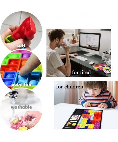 Pop Puzzle Fidget Toys Jigsaw Puzzle Game Push It Pop Fidget Toys Colorful 3D Russian Block Puzzle Stress Relief Silicone Pop...