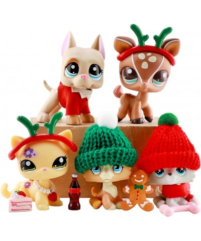 LPS Figures Lps Great Dane Deer Short Hair Cat Deer and Baby Collie Rare Old LPS Toys Puppy Action Figure Collectable Pets wi...