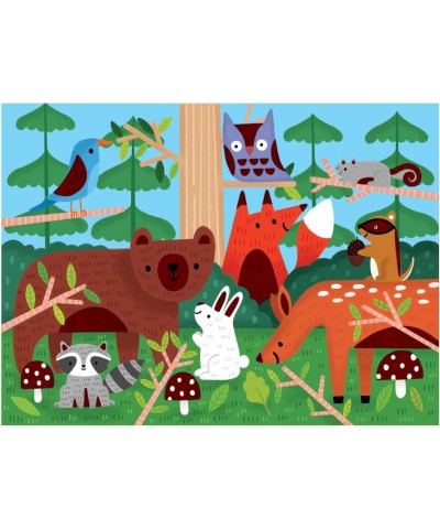 Woodland Fuzzy Puzzle 42 Chunky Pieces 15”x11” – for Ages 3+ - Woodland Animals Puzzle with Soft Embellishments Throughout – ...