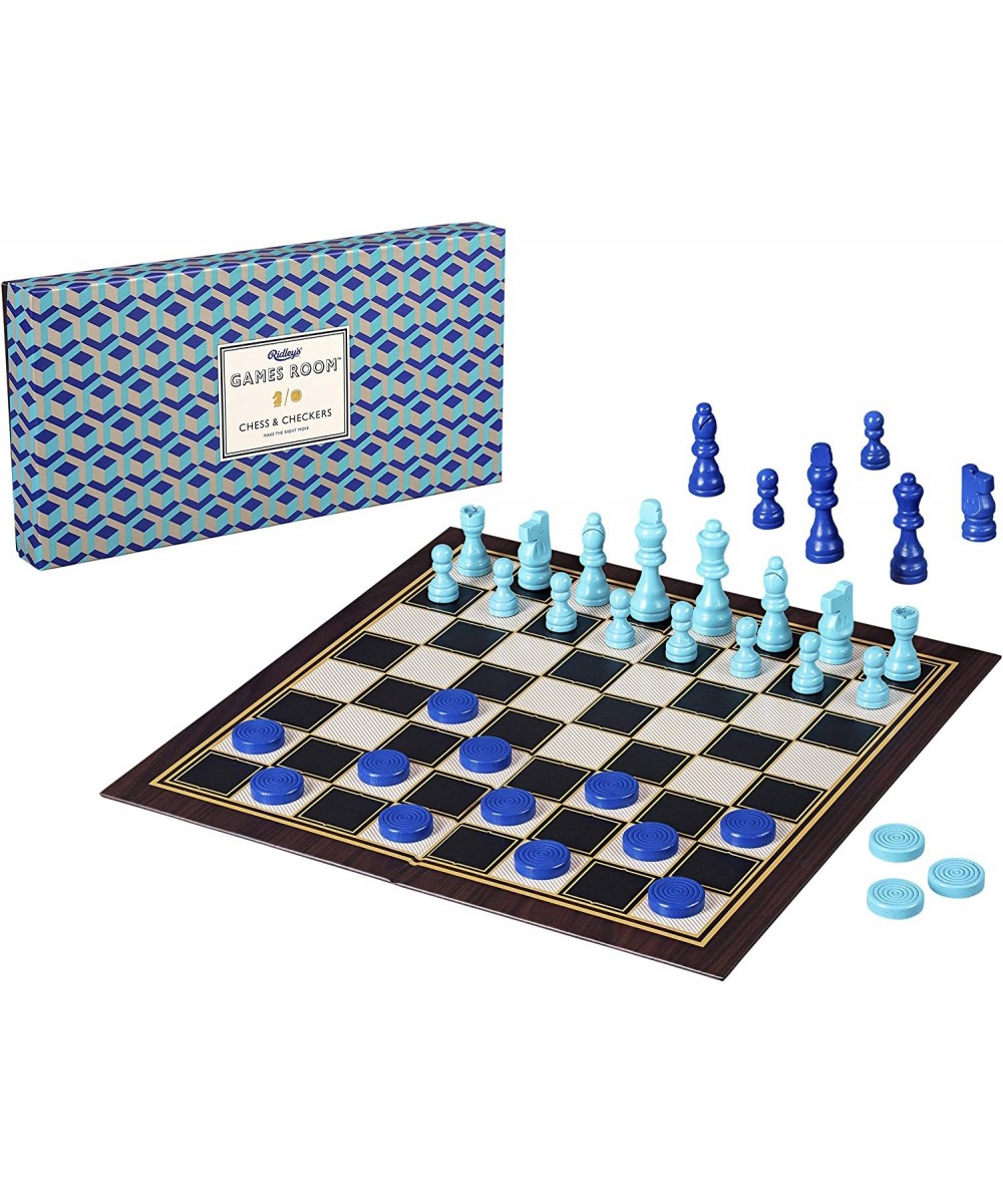 Ridley’s Classic 2-in-1 Chess and Checkers Set – Folding Family Board Games Includes all Chess and Checkers Pieces Ideal for ...