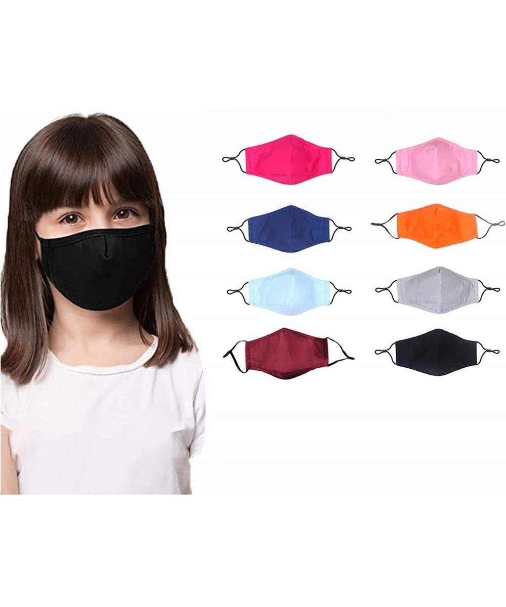 8 Pack Kids Christmas Cotton&Cloth 4-Ply Face Masks Washable Reusable Children Masks Adjustable Strap for Girls Boys Outdoor ...