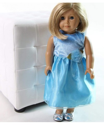 Light Blue Satin & Velvet 18" Doll Formal Holiday Party Dress (Doll not included) $17.74 Doll Accessories