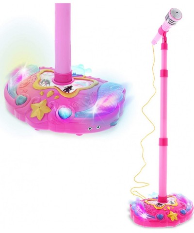 Super Star Playset Karaoke for Kids - Pink Microphone with Adjustable Mic Stand Buit-in Jack & Speaker for MP3 Player Play an...