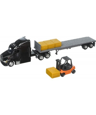 1:43 Long Haul Trucker - Peterbilt Model 387 Low Boy with Forklift and Hay Bales Multi $38.24 Kids' Play Cars & Race Cars