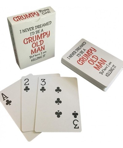 Grumpy Old Man Gag Gift Set - 50th 60th 70th 75th 80th Birthday - Mug and Jumbo Index Large Print Playing Cards for Seniors -...