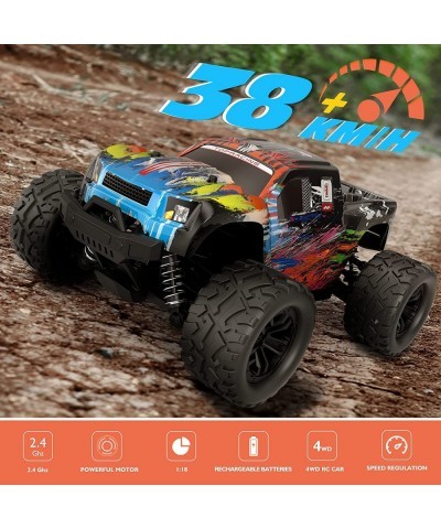 RC Cars RC Trucks for Kids Adults 1:18 Scale 38km/h 4WD High Speed Remote Control Car 2.4 Ghz All Terrain Remote Control Mons...