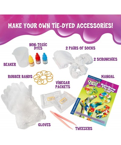 Ooze Labs Rainbow Tie-Dye Lab STEM Experiment Activity Kit | Design & Make Your Own Tie-Dye Socks & Scrunchies | Explore The ...