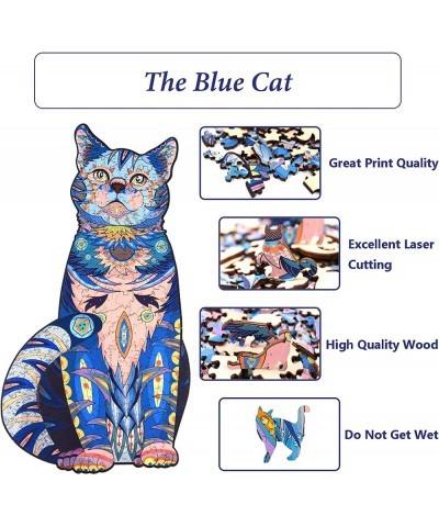 Wooden Jigsaw Puzzles for Adults Cat Wood Unique Animal Shaped Puzzles Gift (M Cat) $41.26 Jigsaw Puzzles