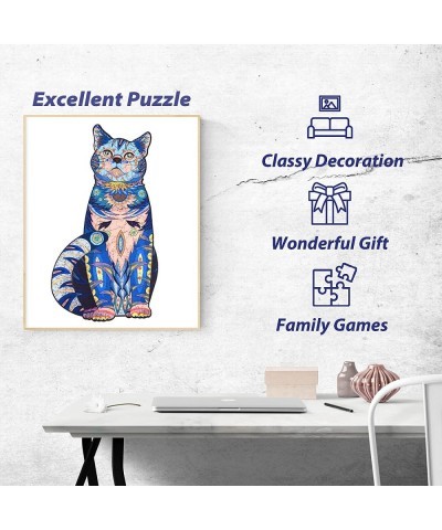 Wooden Jigsaw Puzzles for Adults Cat Wood Unique Animal Shaped Puzzles Gift (M Cat) $41.26 Jigsaw Puzzles