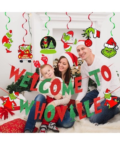 Welcome To Whoville Banner Red Green Whoville Christmas Decorations Grinch Whoville Decorations Grinch Christmas Decorations ...