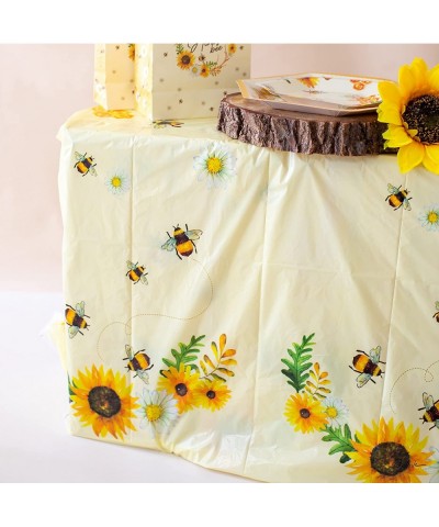 Bee Tablecloth - Plastic Jumbo Table Cover (108" x 54") with Colorful Honeybee Design | Ideal for Kids Birthday Baby Shower G...