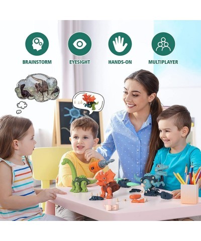 Take Apart Dinosaur Toys for Kids Building Toy Set with Electric Drill Construction Engineering Play Kit STEM Learning for Bo...